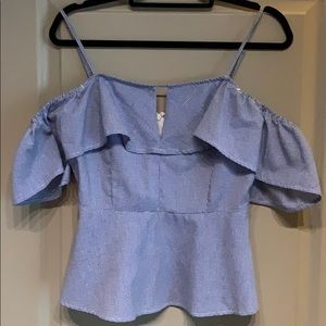 Blush boutique off the shoulder gingham top